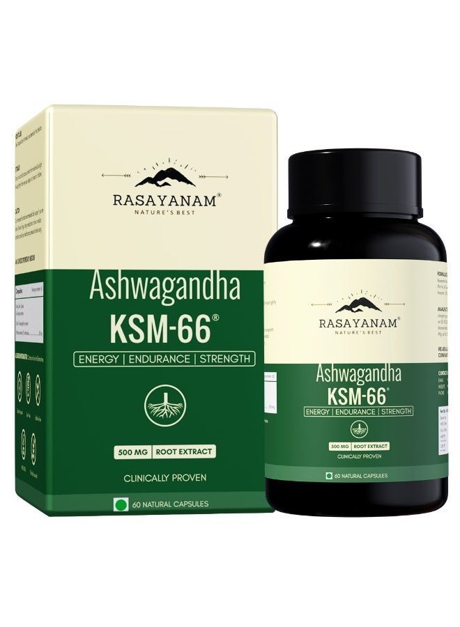 راسايانام اشواغاندا ksm66 500 ملغ - 60 كبسولة - Image 1